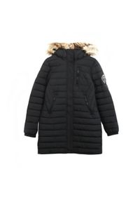 Parka damska z kapturem Superdry Fuji. Okazja: na co dzień. Typ kołnierza: kaptur. Kolor: czarny. Długość rękawa: długi rękaw. Styl: casual #1