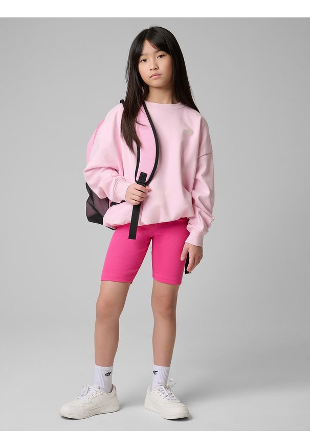 4f - 4F Legginsy kolarki prążkowane dziewczęce - różowe 164 (13-14 lat). Okazja: na co dzień, na spacer, na uczelnię. Stan: podwyższony. Kolor: różowy. Materiał: prążkowany. Sezon: lato. Styl: casual