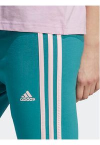 Adidas - adidas Legginsy Essentials 3-Stripes High-Waisted Single Jersey Leggings IL3378 Turkusowy. Kolor: turkusowy. Materiał: bawełna, jersey #8