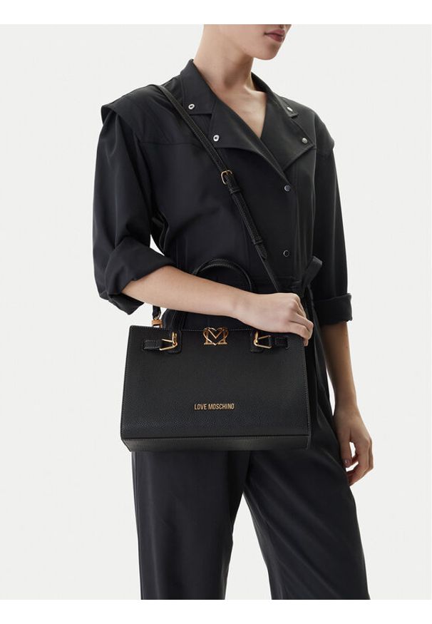 Love Moschino - LOVE MOSCHINO Torebka JC4126PP1OLM0000 Czarny. Kolor: czarny. Materiał: skórzane