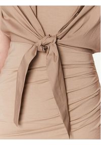 Patrizia Pepe Sukienka codzienna 8A1055/J013-B752 Beżowy Regular Fit. Okazja: na co dzień. Kolor: beżowy. Materiał: wiskoza. Typ sukienki: proste. Styl: casual #5