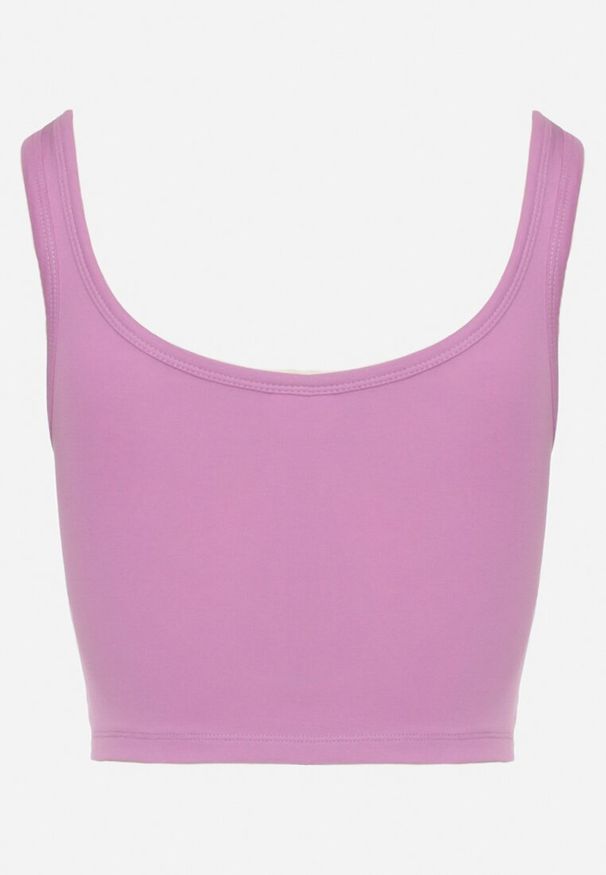 Born2be - Fioletowy Bawełniany Tank Top Bez Rękawów Lomalia. Kolor: fioletowy. Materiał: bawełna. Długość rękawa: bez rękawów