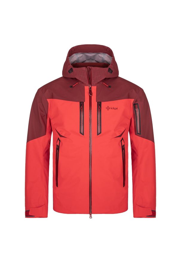 Męska wodoodporna kurtka outdoorowa Kilpi HASTAR-M. Kolor: czerwony, brązowy, fioletowy, wielokolorowy. Sport: turystyka piesza