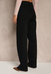Renee - Czarne Jeansy High Waist z Szeroką Nogawką Riloresa. Okazja: na co dzień, na spacer. Stan: podwyższony. Kolor: czarny. Styl: klasyczny, wizytowy, casual #3