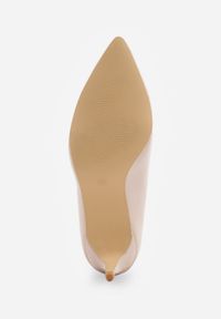 Renee - Beżowe Czółenka na Szpilce ze Skórzaną Wkładką Caronella. Okazja: na co dzień. Nosek buta: szpiczasty. Kolor: beżowy. Materiał: skóra. Obcas: na szpilce. Styl: elegancki, casual #8