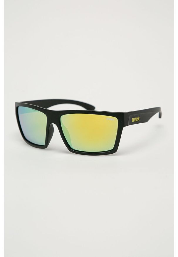 Uvex - Okulary przeciwsłoneczne LGL 29. Kształt: prostokątne. Kolor: czarny. Materiał: syntetyk, materiał