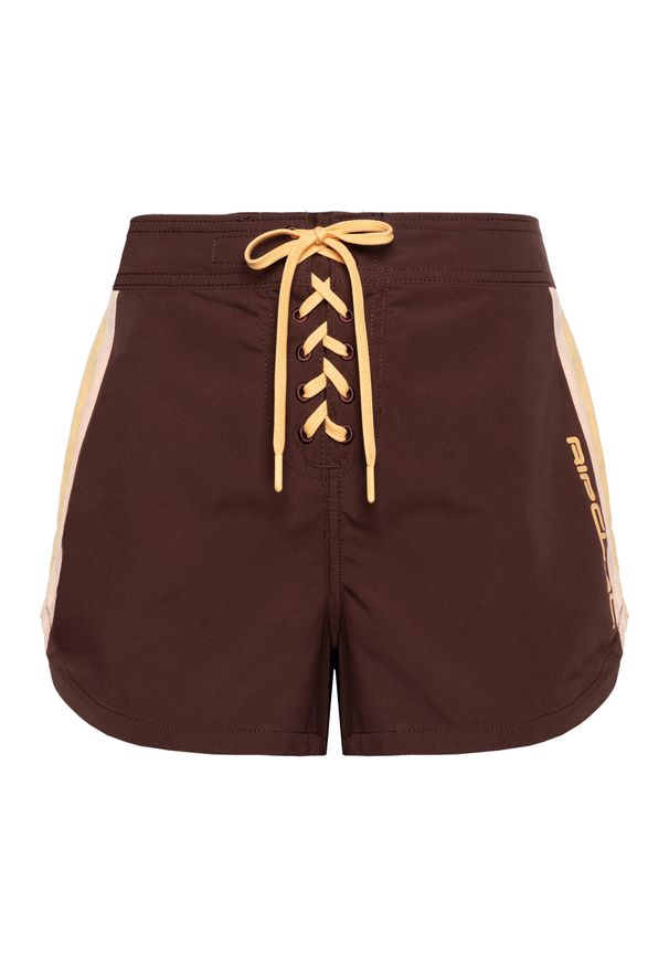 RIPCURL - Szorty kąpielowe damskie Rip Curl Block Party Hi Waist 3". Kolor: brązowy