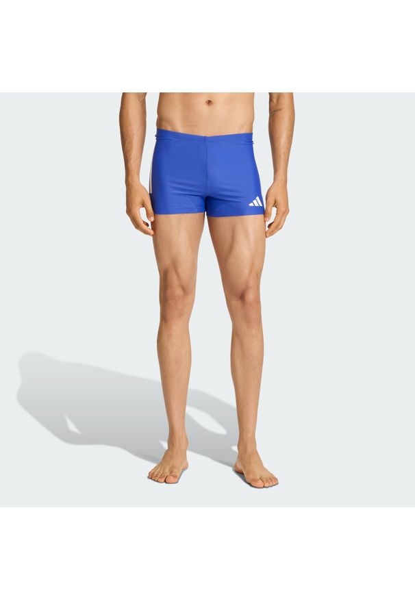 Adidas - Bokserki 3-Stripes Swim 2-Inch. Kolor: niebieski, wielokolorowy, biały. Materiał: materiał