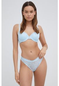 Calvin Klein Underwear stringi transparentne. Kolor: niebieski