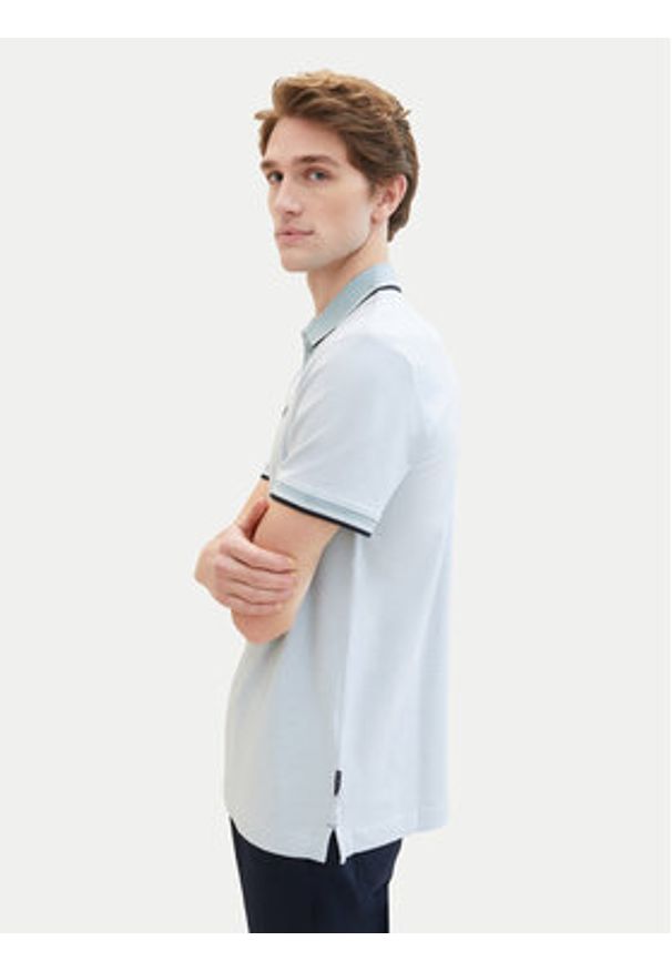 Tom Tailor Polo 1040822 Błękitny Regular Fit. Typ kołnierza: polo. Kolor: niebieski. Materiał: bawełna