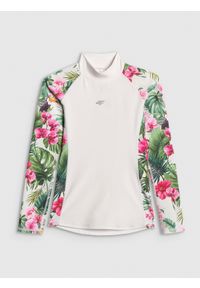 4f - 4F Top do pływania z nadrukiem damski - multikolor M. Typ kołnierza: kołnierzyk stójkowy. Kolor: wielokolorowy. Materiał: materiał, skóra, włókno. Długość: długie. Wzór: nadruk. Sport: pływanie #1