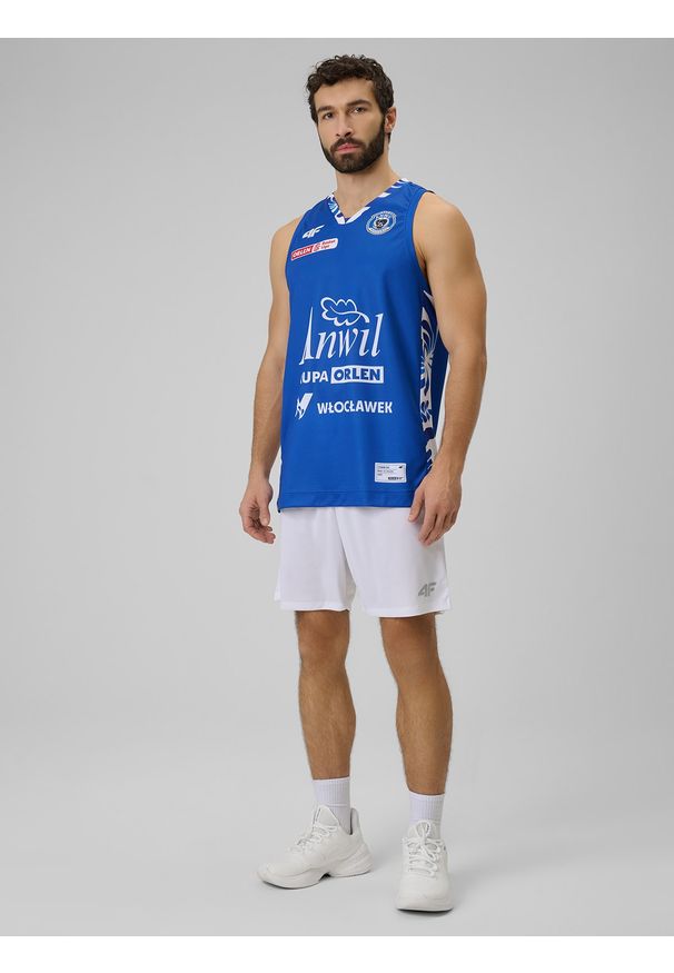 4f - 4F Koszulka meczowa replika wyjazdowa z sezonu 2025/26 męska 4F x Anwil Włocławek - niebieska L. Kolor: niebieski. Materiał: materiał. Długość: długie. Wzór: nadruk