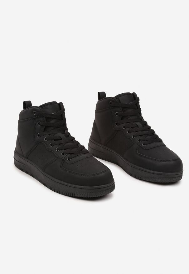 Born2be - Czarne Płaskie Sznurowane Botki Sneakersy za Kostkę Mivara. Okazja: na spacer, na co dzień. Wysokość cholewki: za kostkę. Zapięcie: sznurówki. Kolor: czarny. Obcas: na obcasie. Sport: turystyka piesza