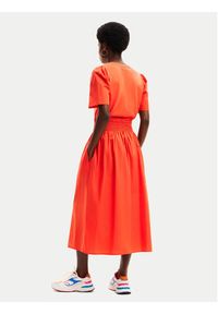 Desigual Sukienka letnia Omaha 24SWVW67 Pomarańczowy Loose Fit. Kolor: pomarańczowy. Materiał: bawełna. Sezon: lato