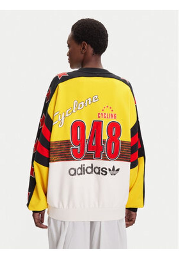 Adidas - adidas Bluza Archive Cycling JW0147 Żółty Oversize. Kolor: żółty. Materiał: bawełna