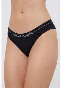 Armani Exchange Brazyliany kolor czarny z bawełny. Kolor: czarny. Materiał: bawełna. Wzór: melanż