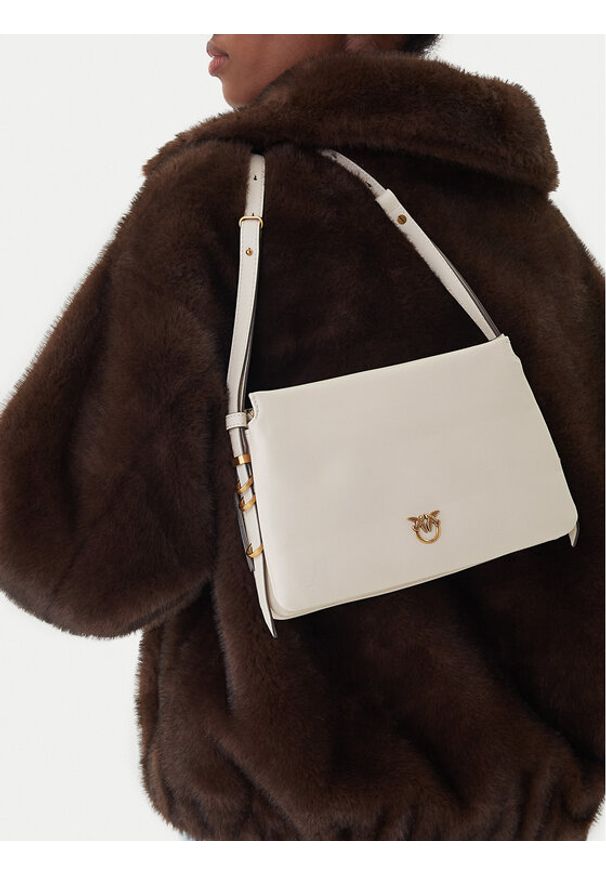 Pinko - PINKO Torebka Triplet Mini AI 25-26 PLTT 105883 A0QO Écru. Kolor: kremowy. Materiał: skórzane