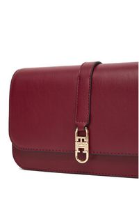 TOMMY HILFIGER - Tommy Hilfiger Torebka Th Libre Flap Crossover AW0AW17723 Bordowy. Kolor: czerwony. Materiał: skórzane