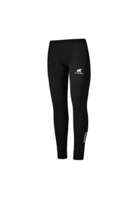FJORK MERINO - Damskie legginsy do biegania. Kolor: czarny. Materiał: poliester, elastan