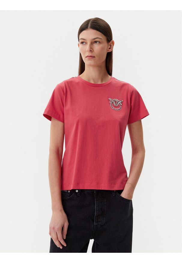 Pinko - PINKO T-Shirt Nambrone 103320 A2G7 Czerwony Regular Fit. Kolor: czerwony. Materiał: bawełna