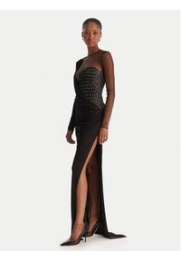 Elisabetta Franchi Sukienka wieczorowa AB-R22-57E2-V890 Czarny Slim Fit. Kolor: czarny. Materiał: wiskoza. Styl: wizytowy #4