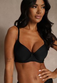 Renee - Czarny Gładki Biustonosz o Klasycznym Fasonie Arriethia. Kolor: czarny. Wzór: gładki #8