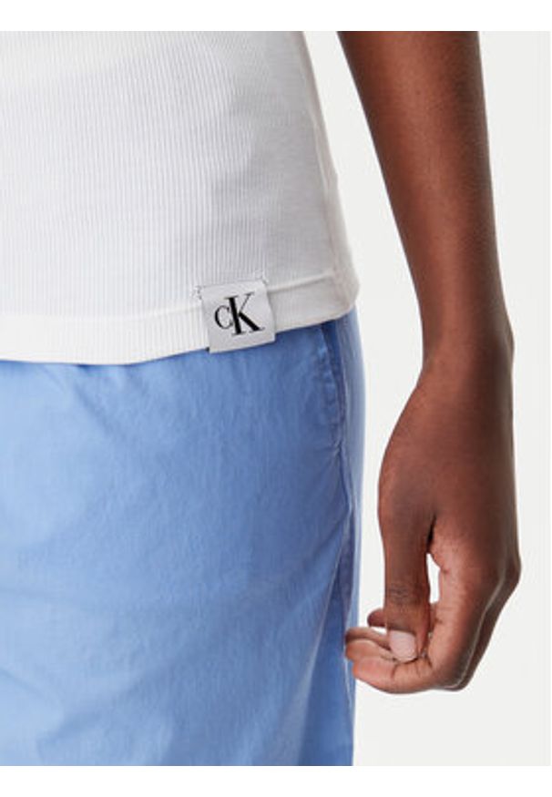 Calvin Klein Underwear Top LV00QS7492 Biały Slim Fit. Kolor: biały. Materiał: bawełna