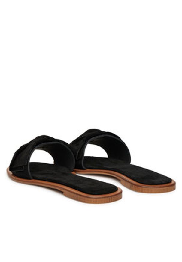 Marella Klapki Casere 2513521077200 Czarny. Kolor: czarny. Materiał: skóra, zamsz