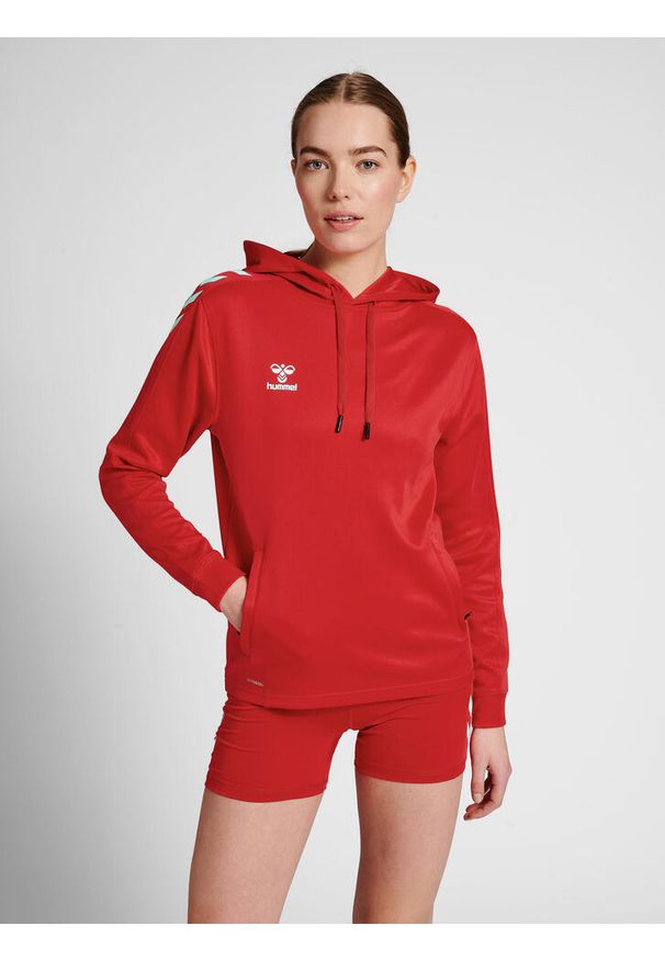 Damska bluza z kapturem Hummel hmlCORE XK poly. Typ kołnierza: kaptur. Kolor: czerwony, wielokolorowy, różowy