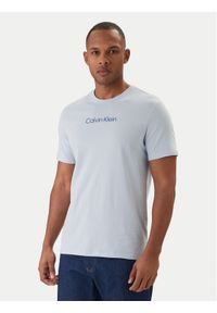 Calvin Klein T-Shirt Logo 30s LV04LD230G Błękitny Regular Fit. Kolor: niebieski. Materiał: bawełna #1