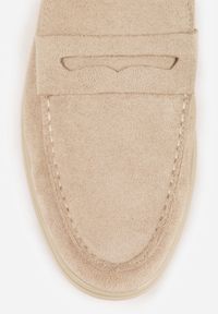 Born2be - Beżowe Klasyczne Mokasyny VICES z Imitacji Zamszu ze Skórzaną Wkładką Haliris. Okazja: na co dzień. Kolor: beżowy. Materiał: zamsz, skóra. Styl: klasyczny #8