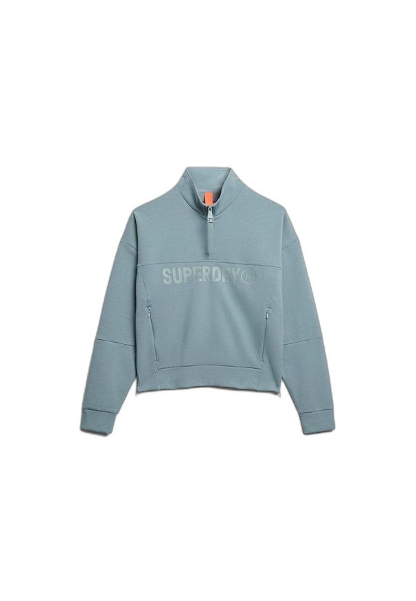 Damska bluza z kapturem zapinana na zamek Superdry Active Tech. Typ kołnierza: kaptur. Kolor: niebieski