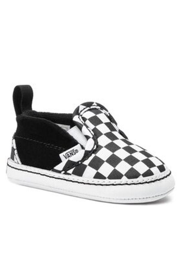 Vans Tenisówki Slip-On V Crib VN0A2XSLFB71 Biały. Zapięcie: bez zapięcia. Kolor: czarny. Materiał: zamsz, skóra