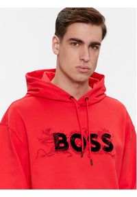 BOSS - Boss Bluza Sullivan 119_Lny 50510129 Czerwony Regular Fit. Kolor: czerwony. Materiał: bawełna