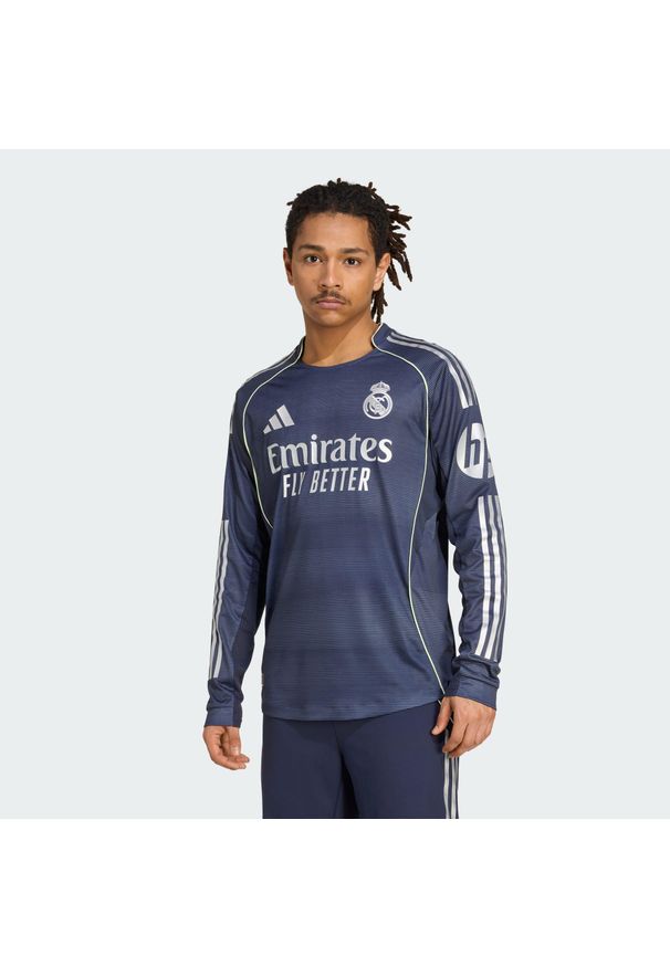 Adidas - Koszulka Real Madrid 25/26 Long Sleeve Away Authentic. Kolor: niebieski. Długość rękawa: długi rękaw. Sport: piłka nożna