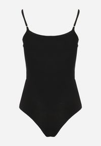 Born2be - Czarne Bawełniane Body na Regulowanych Ramiączkach z Ozdobną Koronką Sectumia. Okazja: na co dzień. Kolor: czarny. Materiał: bawełna, koronka. Długość rękawa: na ramiączkach. Wzór: koronka. Styl: casual #2