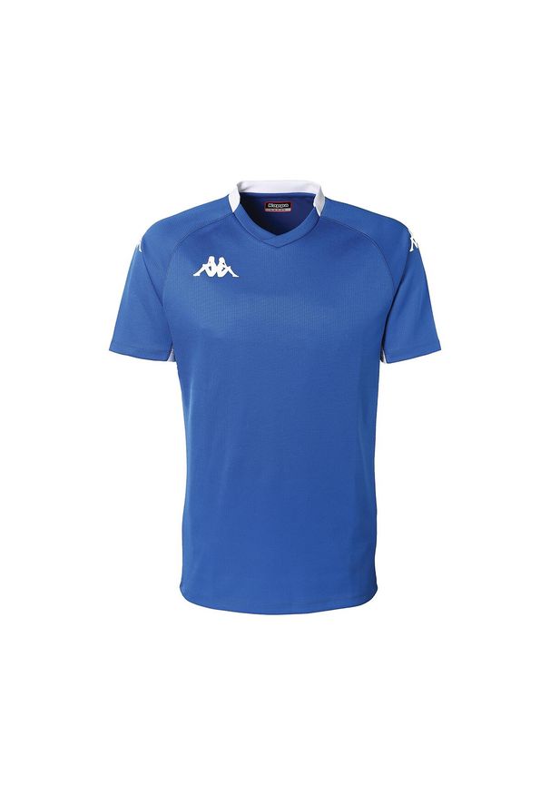 Jersey Kappa Bemi. Kolor: niebieski, wielokolorowy, biały. Materiał: jersey. Sport: piłka nożna