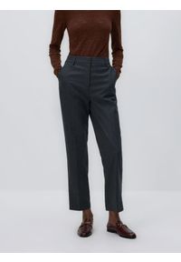 Reserved - Spodnie cygaretki - szary. Kolor: szary. Materiał: wiskoza, tkanina