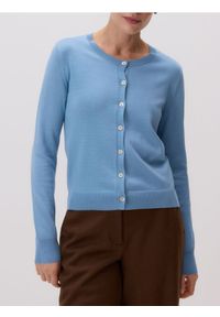 Reserved - Rozpinany kardigan z wiskozą - jasnoturkusowy. Kolor: turkusowy. Materiał: wiskoza #1