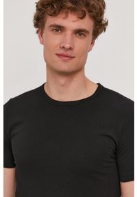 BOSS - Boss T-shirt (2-pack) męski kolor czarny gładki. Okazja: na co dzień. Kolor: czarny. Materiał: dzianina. Wzór: gładki. Styl: casual