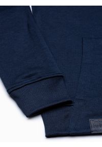 Ombre Clothing - Bluza męska z kapturem B1079 - granatowa - XXL. Typ kołnierza: kaptur. Kolor: niebieski. Materiał: poliester, bawełna