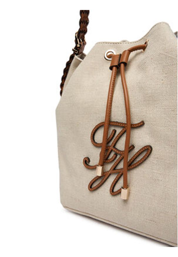 TOMMY HILFIGER - Tommy Hilfiger Torebka Th Elev Summer Bucket Canvas AW0AW18631 Beżowy. Kolor: beżowy