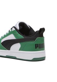 Puma - Młodzieżowe sneakersy Rebound V6 Lo PUMA White Black Archive Green. Kolor: czarny, zielony, biały, wielokolorowy. Materiał: guma, syntetyk, materiał. Sport: turystyka piesza