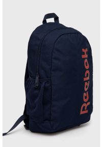 Reebok plecak kolor granatowy duży z nadrukiem. Kolor: niebieski. Materiał: poliester. Wzór: nadruk #2