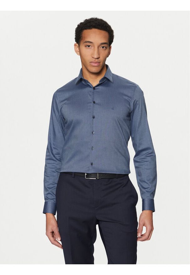 Calvin Klein Koszula K10K113864 Niebieski Slim Fit. Kolor: niebieski. Materiał: bawełna