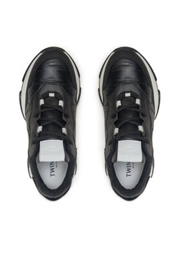TwinSet - TWINSET Sneakersy 242TGT18C Czarny. Kolor: czarny. Materiał: skóra