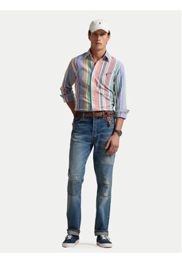 Polo Ralph Lauren Koszula 710968964001 Kolorowy Custom Fit. Typ kołnierza: polo. Materiał: bawełna. Wzór: kolorowy