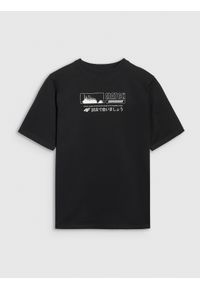 4f - 4F T-shirt oversize z nadrukiem chłopięcy - czarny 128 (7-8 lat). Okazja: na co dzień. Kolor: czarny. Materiał: jersey, bawełna, tkanina, materiał. Wzór: nadruk. Sezon: lato. Styl: sportowy, klasyczny, casual