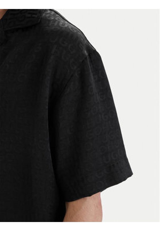 Hugo - HUGO Koszula Espino 50560614 Czarny Oversize. Kolor: czarny. Materiał: syntetyk