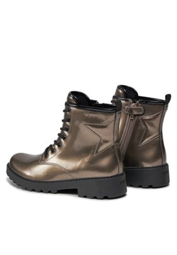 Geox Trapery Jr Casey J9420G 000HH C9247 D Złoty. Kolor: złoty. Materiał: skóra